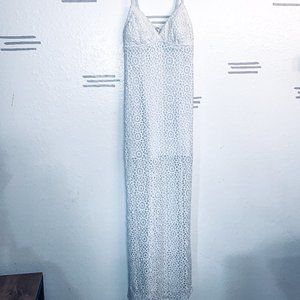 White Crochet Beach Maxi Dress Cover Up